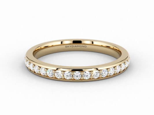 Round Brilliant 0.3ct Grain-Set Half Eternity Ring in 18ct Recycled Yellow Gold