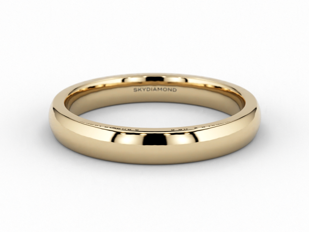 Modern Wedding Band in 3mm 18ct Recycled Yellow Gold