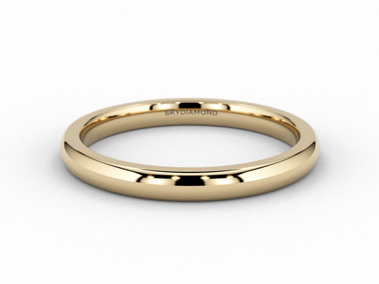 Modern Wedding Band in 2mm 18ct Recycled Yellow Gold