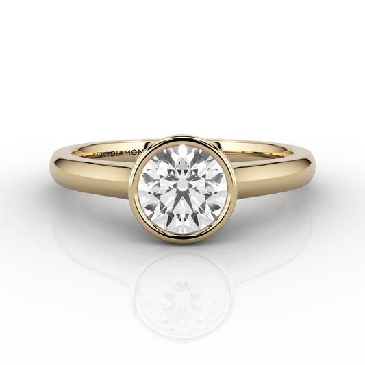 Modern Set 0.7ct Diamond Ring in 18ct Recycled Yellow Gold