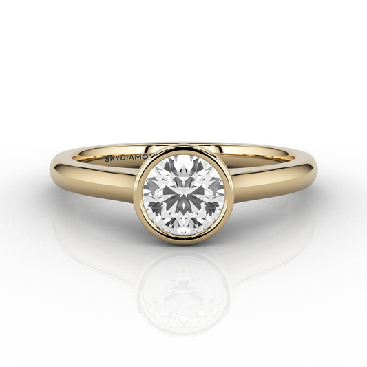 Modern Set 0.51ct Diamond Ring in 18ct Recycled Yellow Gold