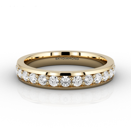 Round Brilliant 0.3ct Grain-Set Two-Thirds Eternity Ring in 18ct Yellow Gold