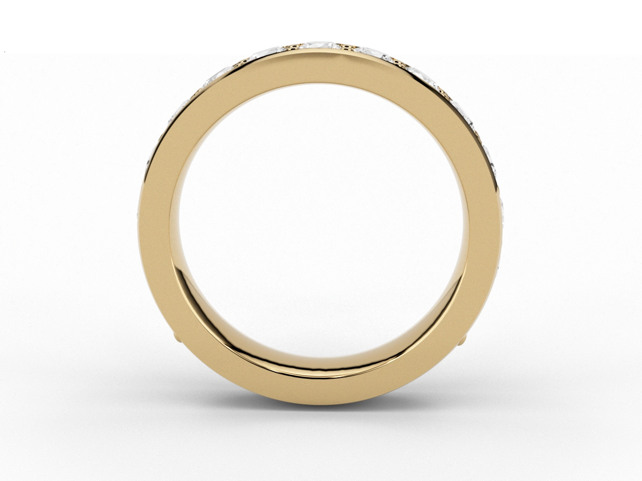 Round Brilliant 1.2ct Grain-Set Two-Thirds Eternity Ring in 18ct Yellow Gold