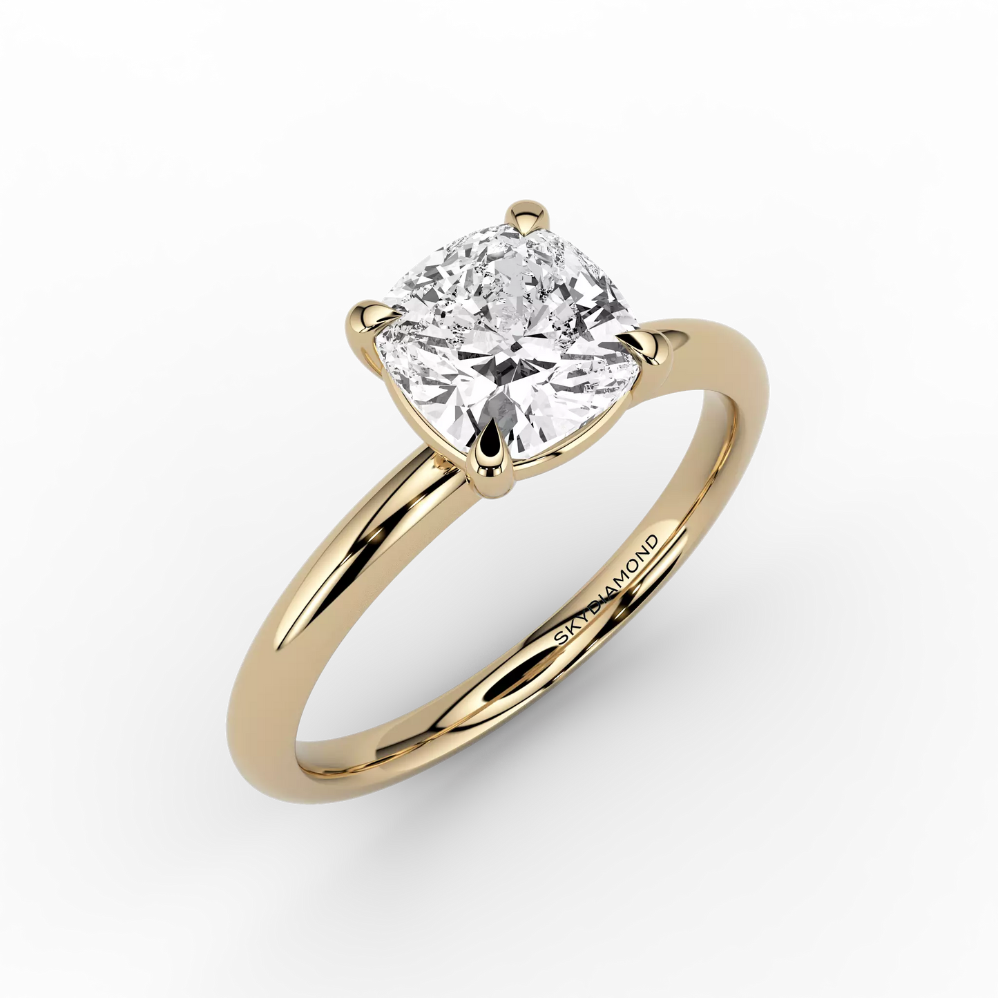 Cosima Cushion 1.24 IVS1 Ring in 18ct Yellow Gold