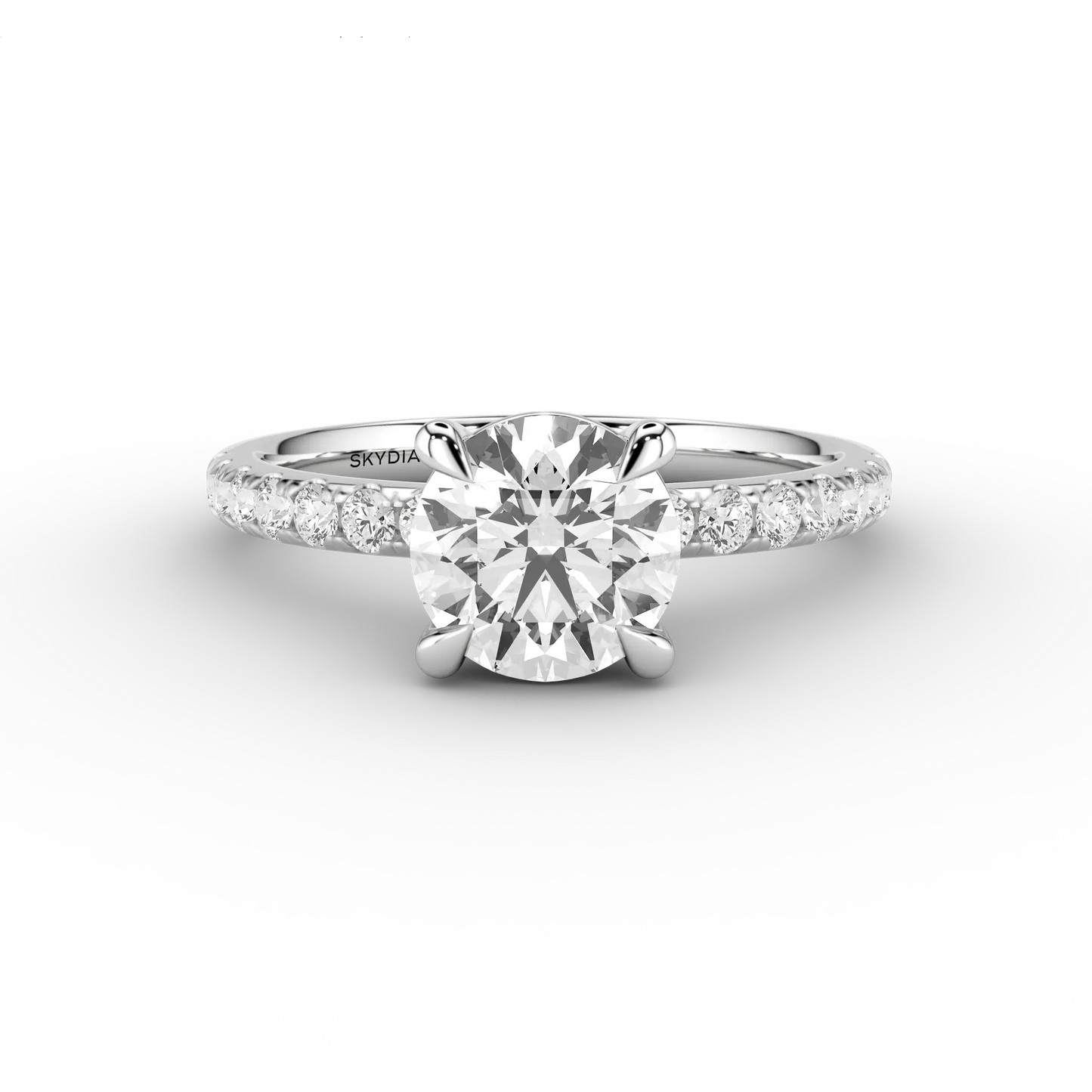 Cosima Round Brilliant 1.12 GVVS1 Micro Set Ring in Platinum