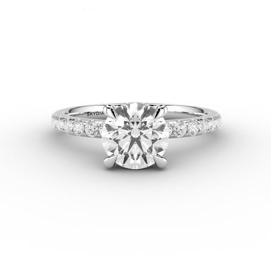 Cosima Round Brilliant 1.12 GVVS1 Micro Set Ring in Platinum