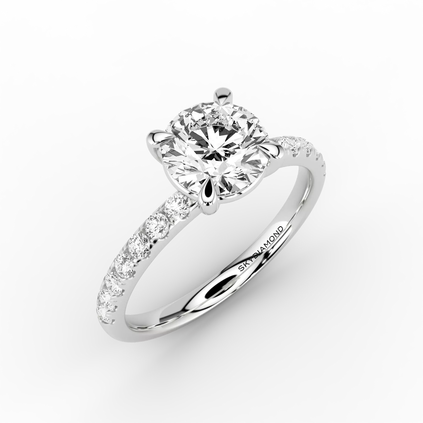 Cosima Round Brilliant 1.12 GVVS1 Micro Set Ring in Platinum