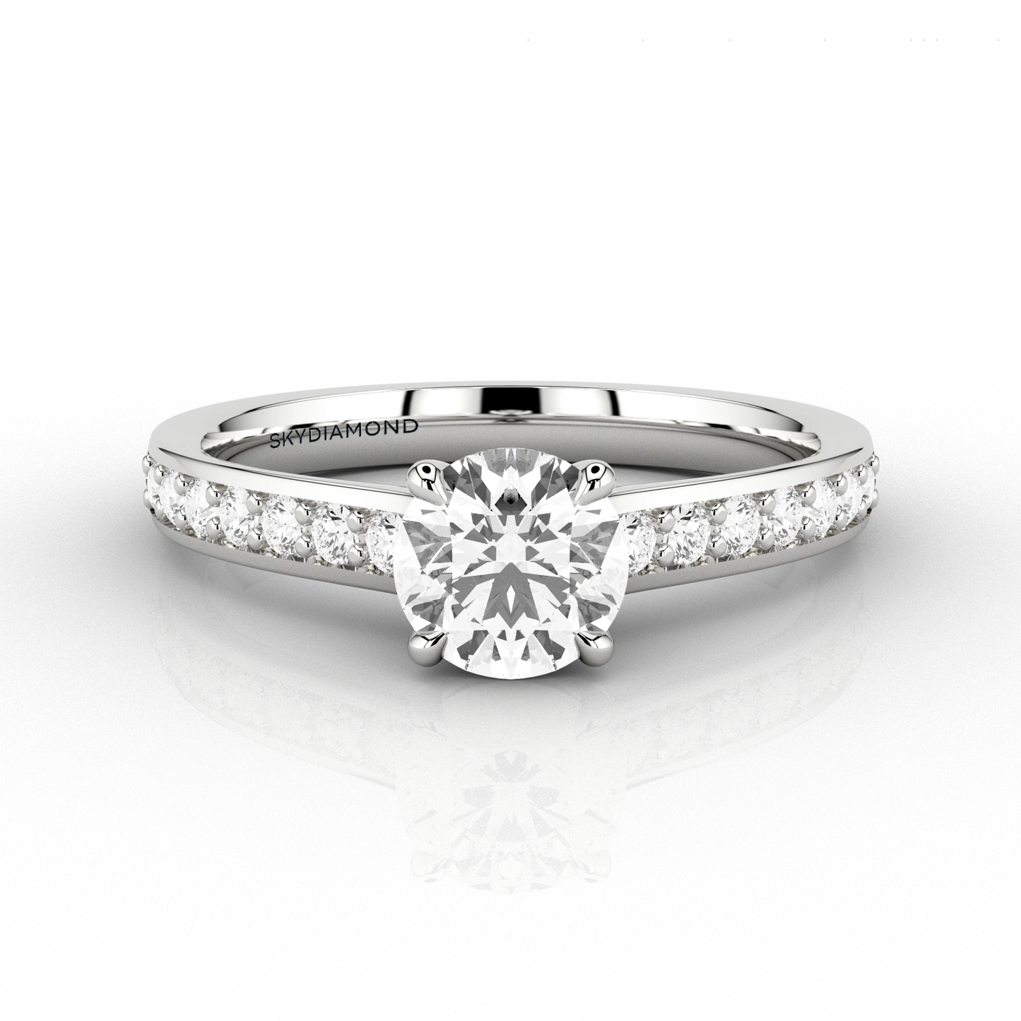 Classic 0.72ct Solitaire Grain-Set Diamond Engagement ring in Recycled Platinum