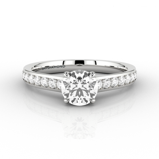 Classic 0.72ct Solitaire Grain-Set Diamond Engagement ring in Recycled Platinum