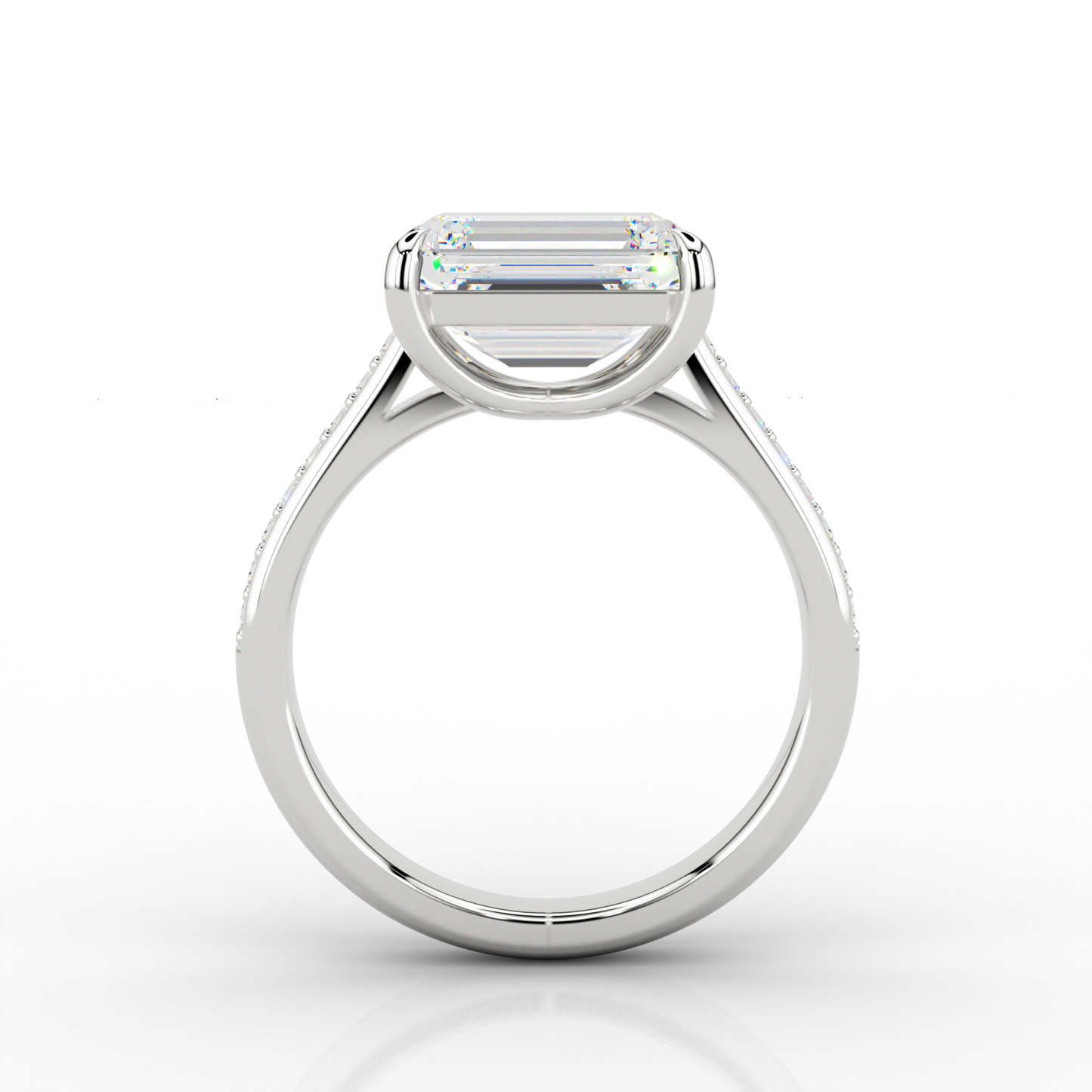 Large Emerald Cut 3.67ct Diamond Engagement Ring in Recycled Platinum