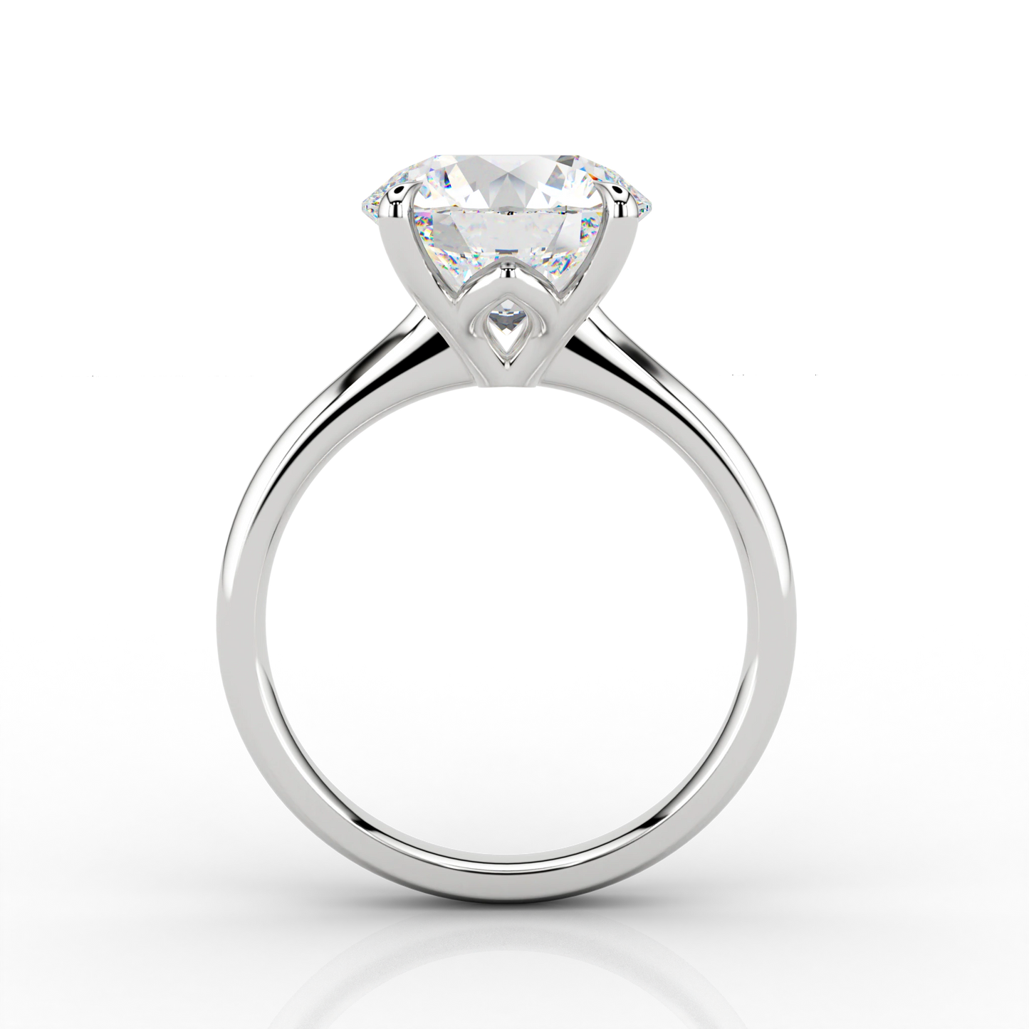 Classic Large 3.62 Diamond Solitaire Engagement ring in Recycled Platinum