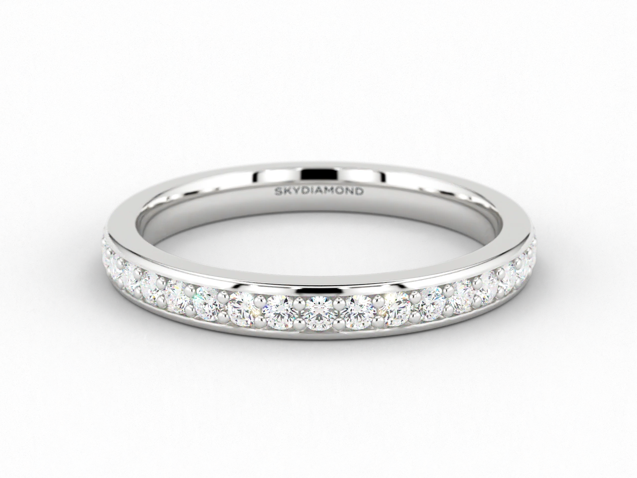 Round Brilliant 0.6ct Grain-Set Full Eternity Ring in Recycled Platinum