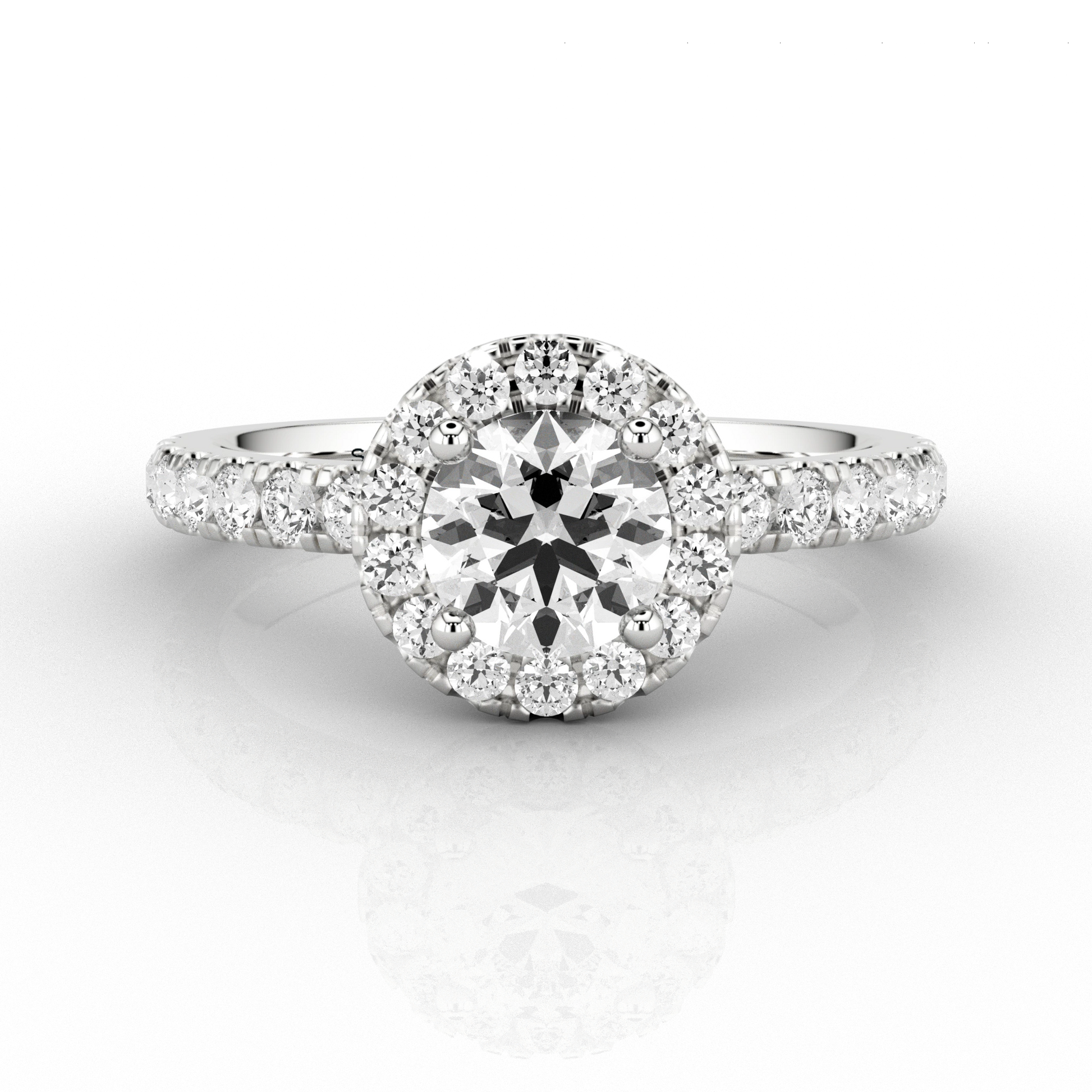 Round halo pave engagement 2025 rings