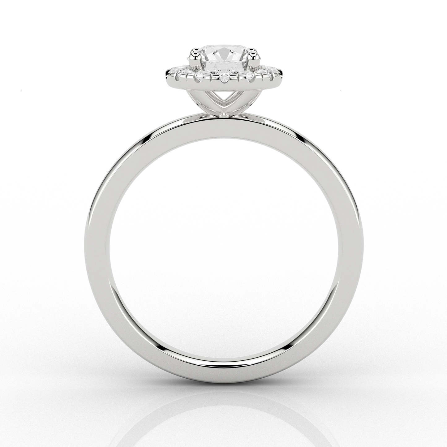 Halo Set Round Brilliant 0.67ct Diamond Engagement Ring in Recycled Platinum