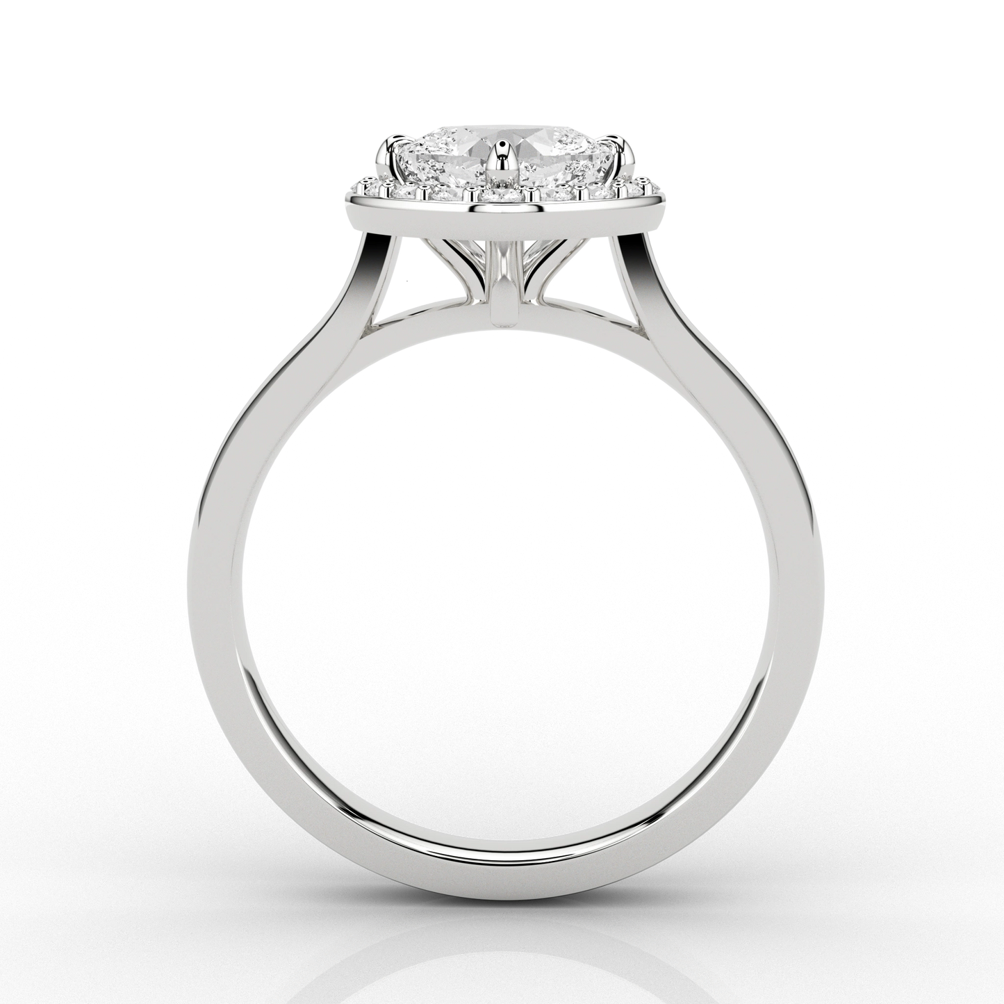 Halo 1.24ct Compass Engagement Ring in Platinum