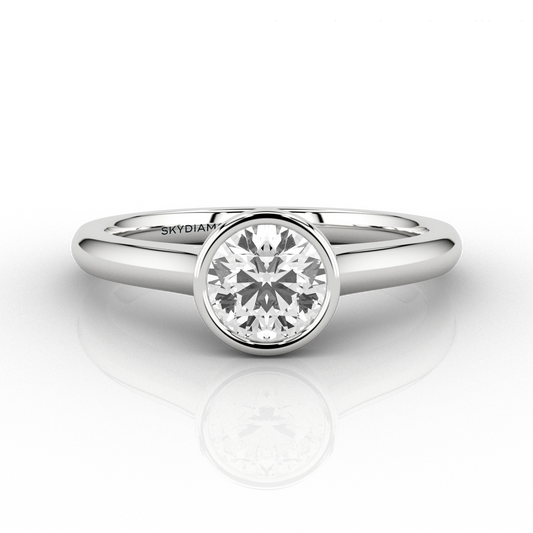 Modern Set 0.51ct Diamond Ring in Recycled Platinum