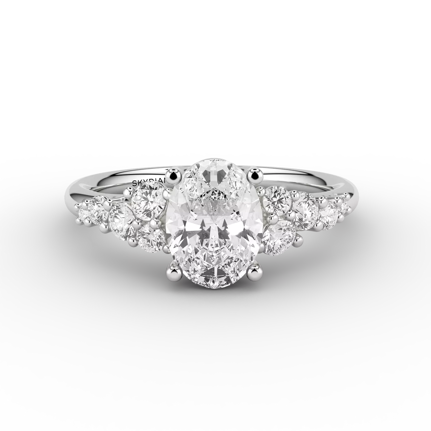 Solaris Floral Oval 0.95 HVS1 Ring in Platinum