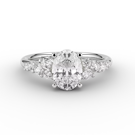 Solaris Floral Oval 0.95 HVS1 Ring in Platinum
