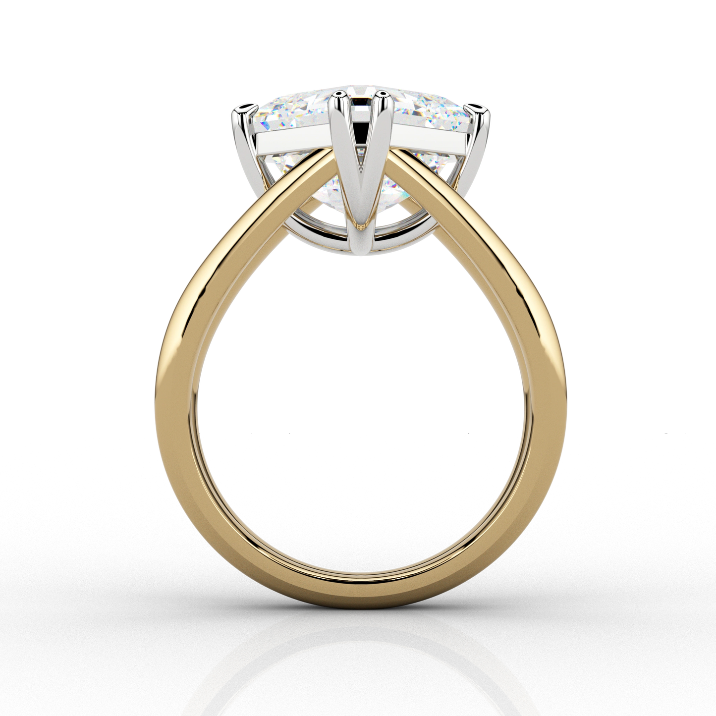 Vento Asscher Cut 5.27ct Ring in 18ct Yellow Gold