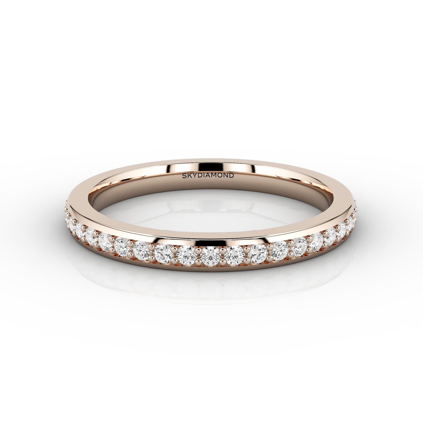 Fine Full Grain Set Eternity Ring in 18ct Rose Gold