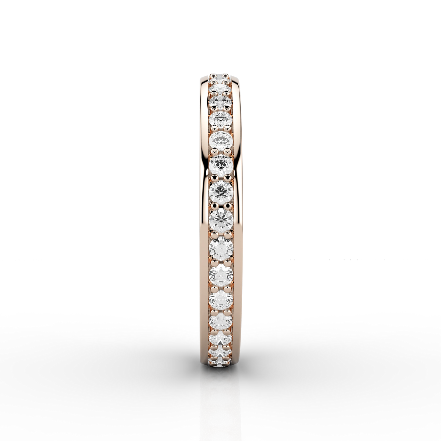 Fine Full Grain Set Eternity Ring in 18ct Rose Gold