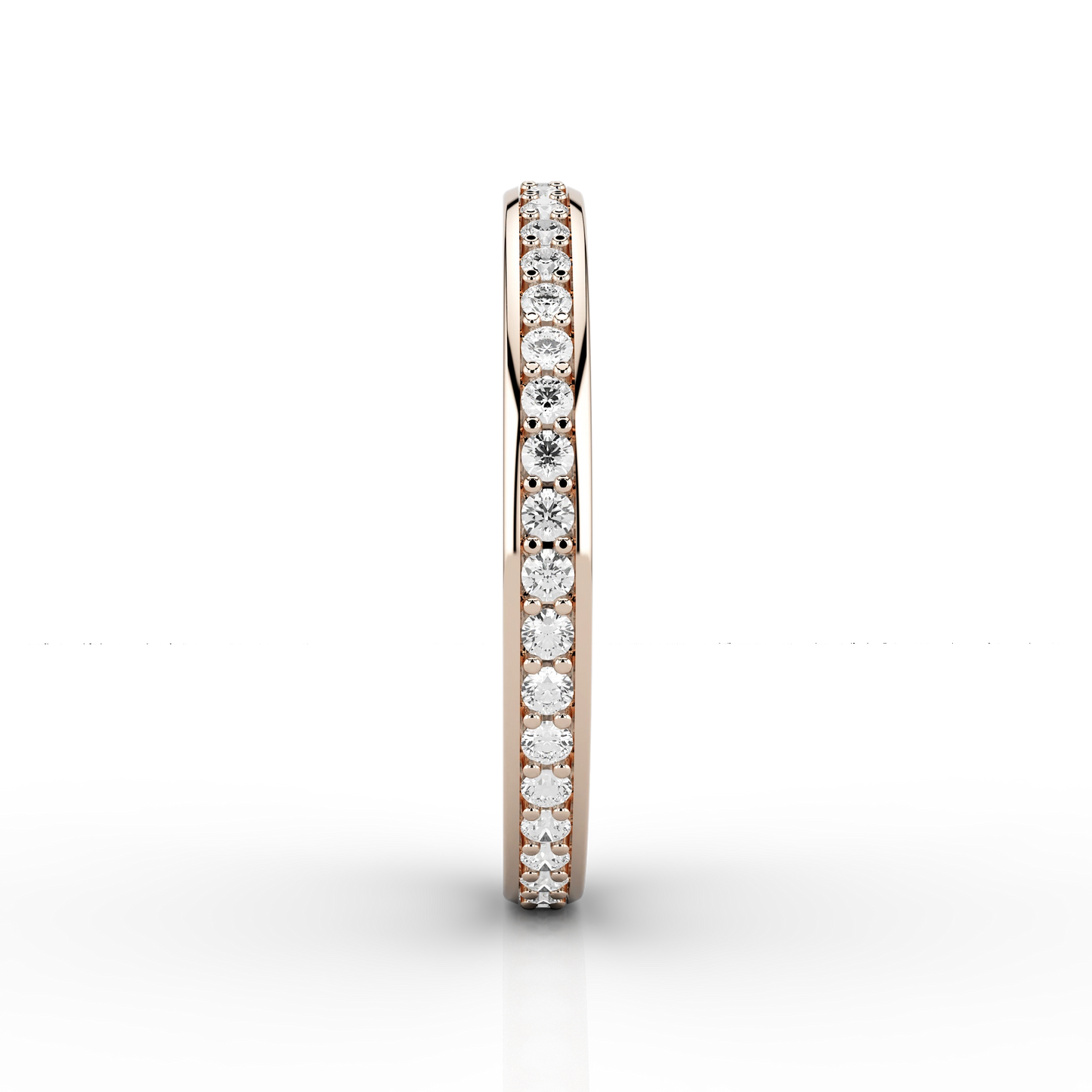 Medium Grain Set Full Eternity Ring in 18ct Rose Gold