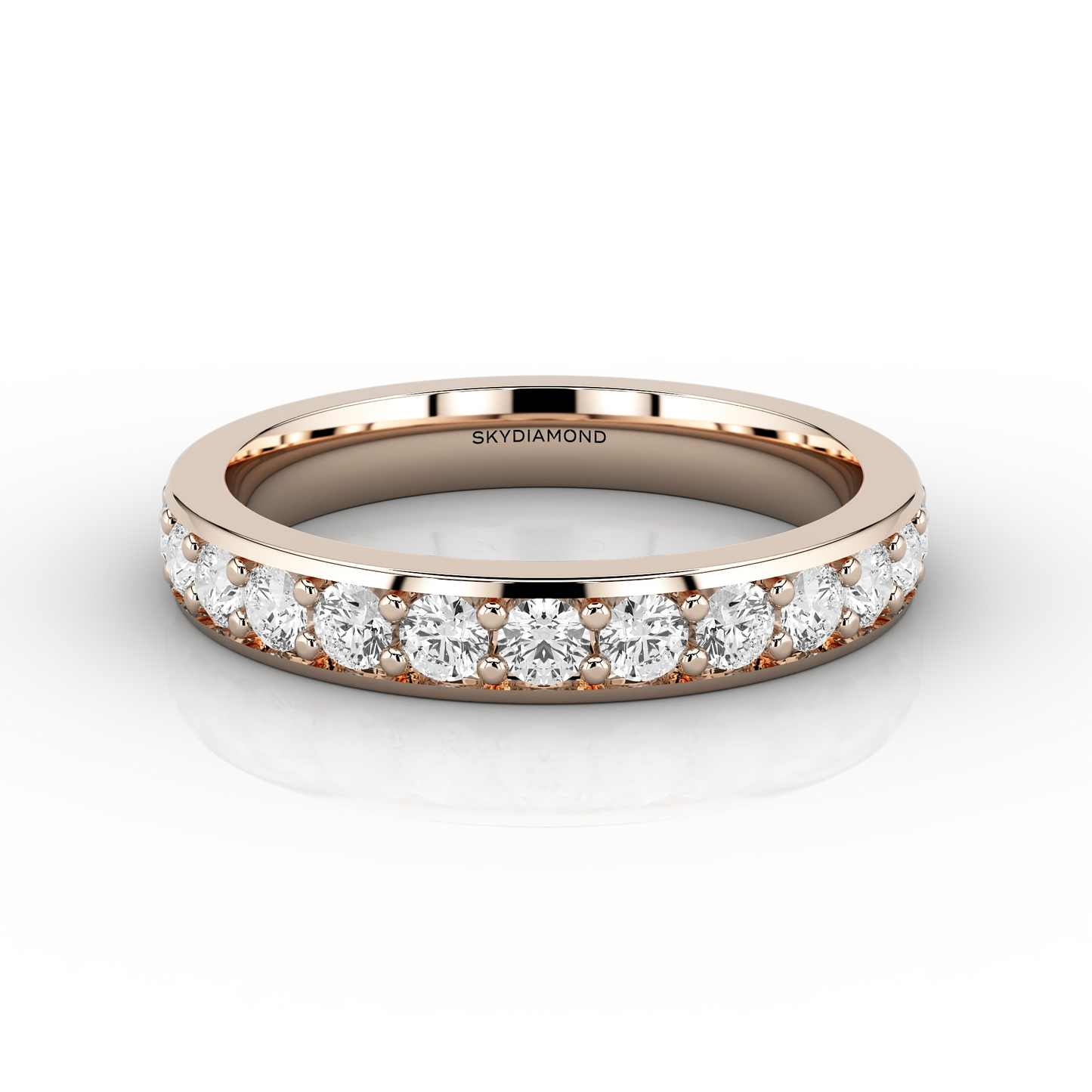 Wide Grain Set Full Eternity Ring in 18ct Rose Gold