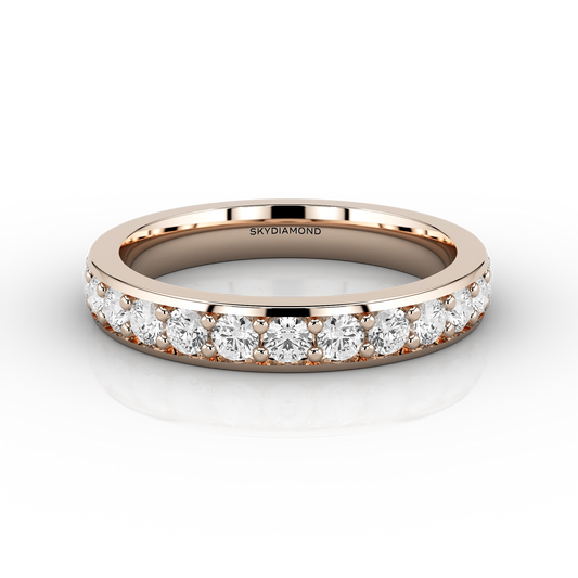 Wide Grain Set Full Eternity Ring in 18ct Rose Gold