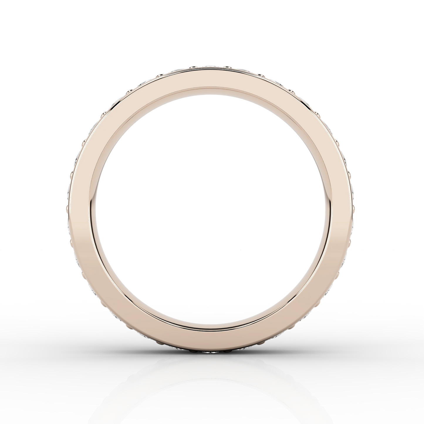 Wide Grain Set Full Eternity Ring in 18ct Rose Gold