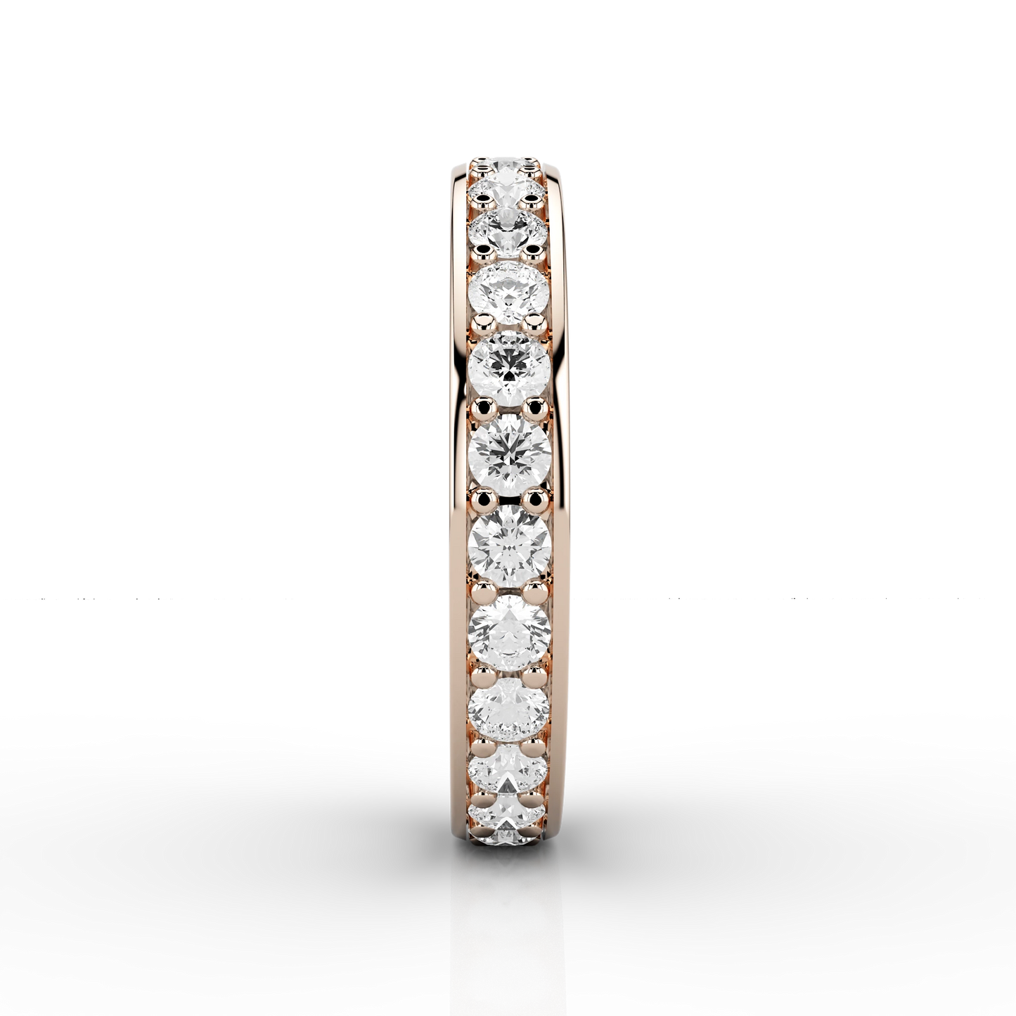 Wide Grain Set Full Eternity Ring in 18ct Rose Gold