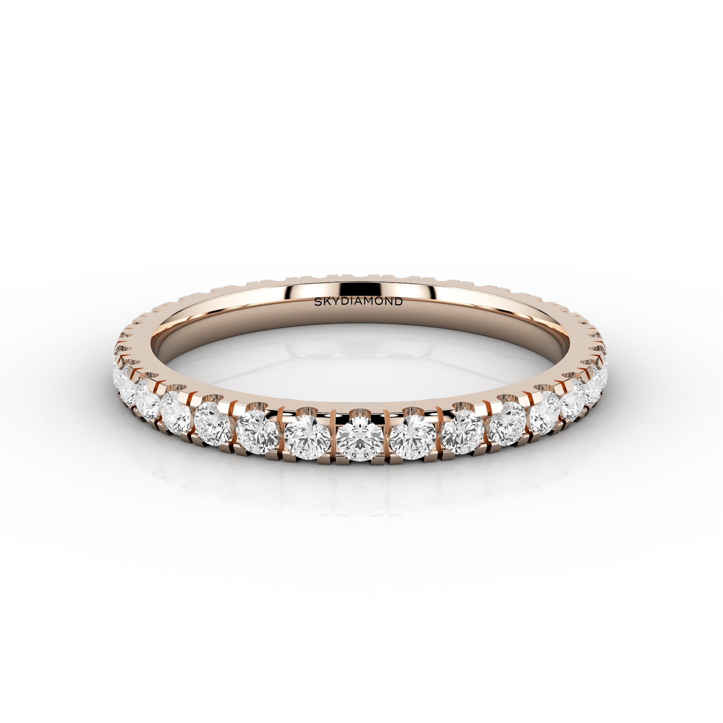Fine Micro Set Full Eternity Ring in 18ct Rose Gold