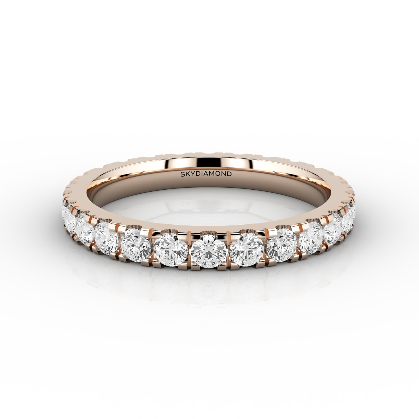 Medium Micro Set Full Eternity Ring in 18ct Rose Gold