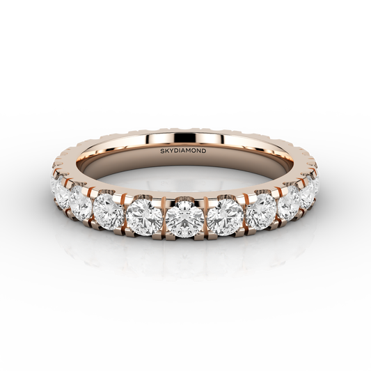 Wide Micro Set Full Eternity Ring in 18ct Rose Gold