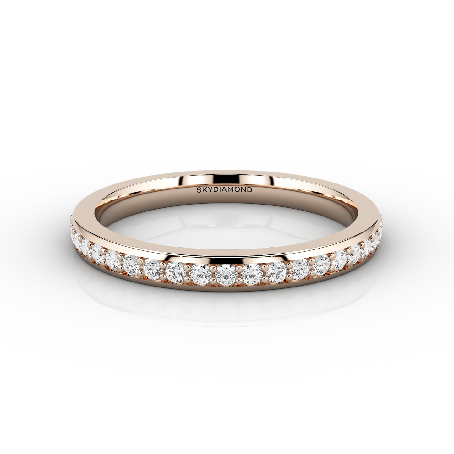 Fine Grain Set Half Eternity Ring in 18ct Rose Gold