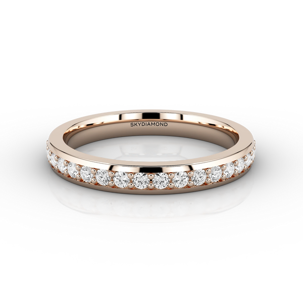 Medium Grain Set Half Eternity Ring in 18ct Rose Gold