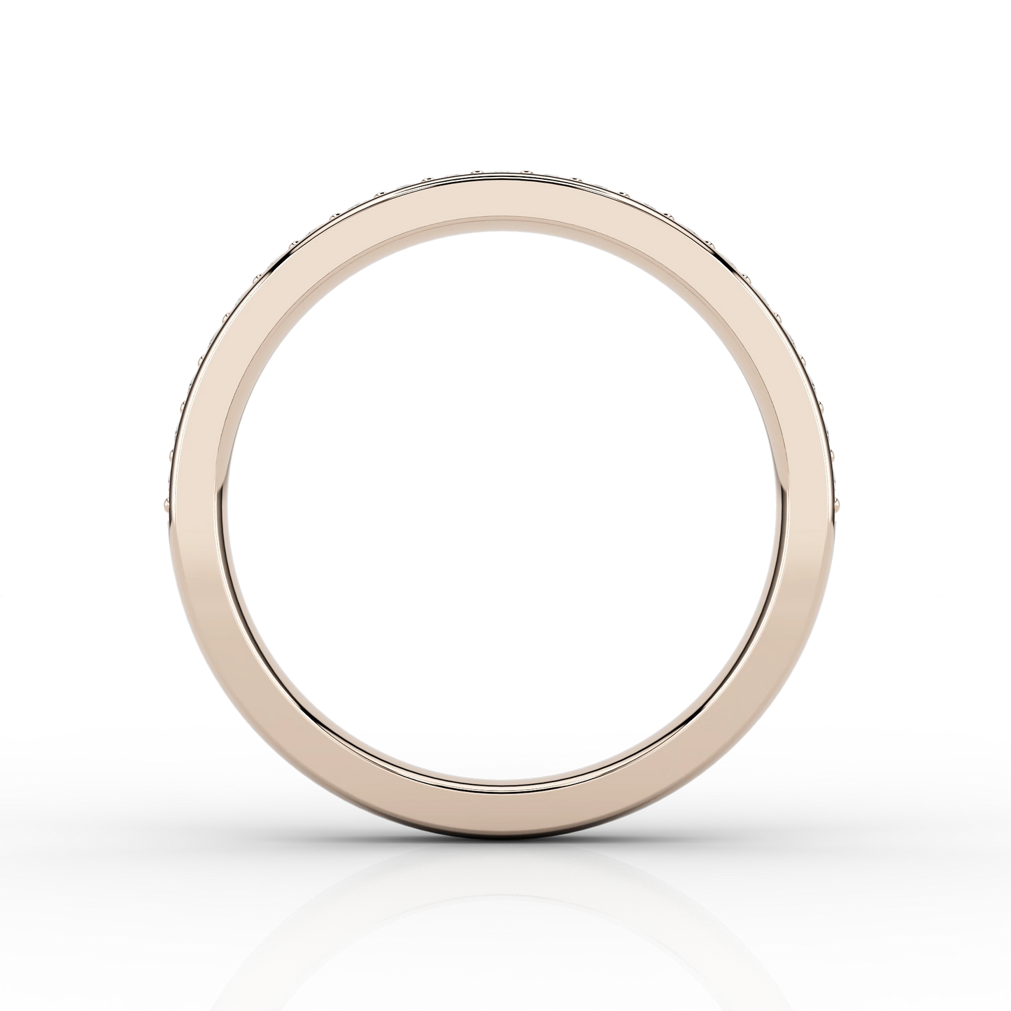 Medium Grain Set Half Eternity Ring in 18ct Rose Gold