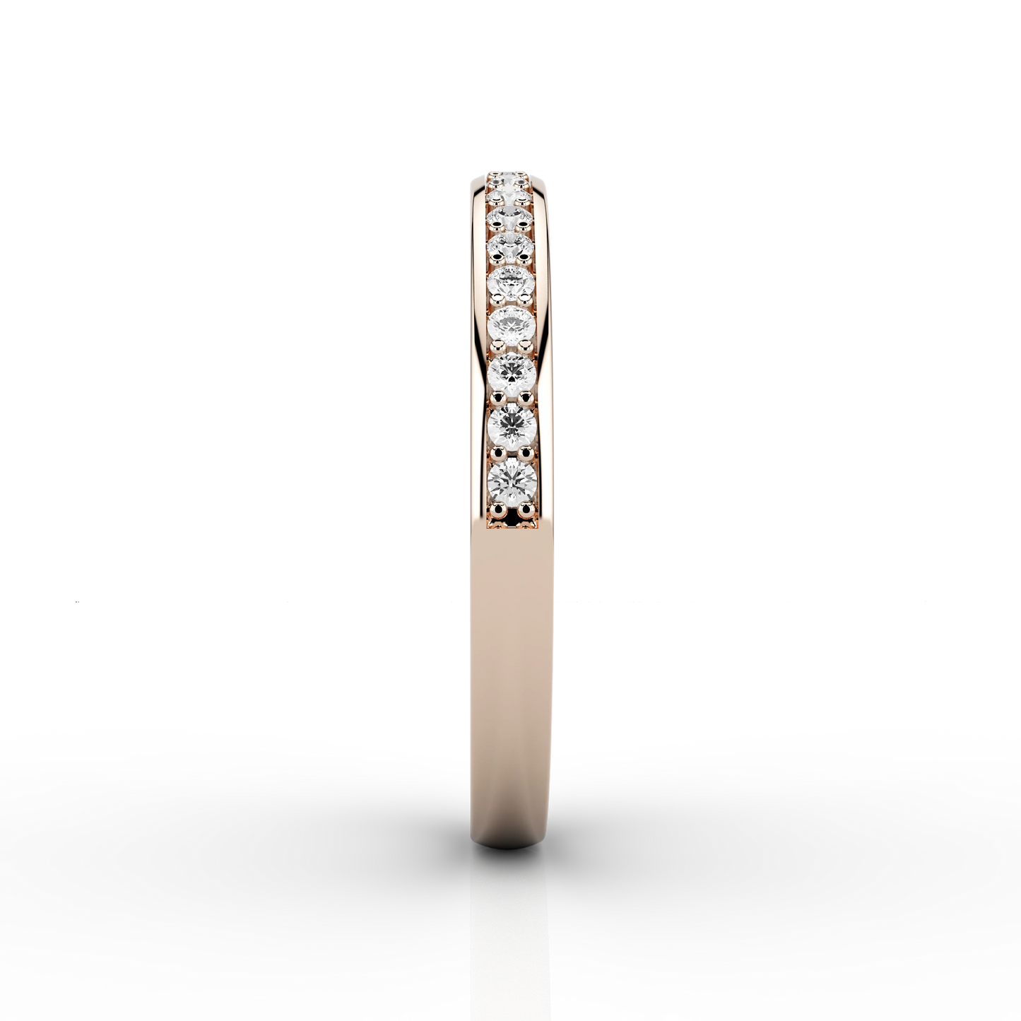 Medium Grain Set Half Eternity Ring in 18ct Rose Gold
