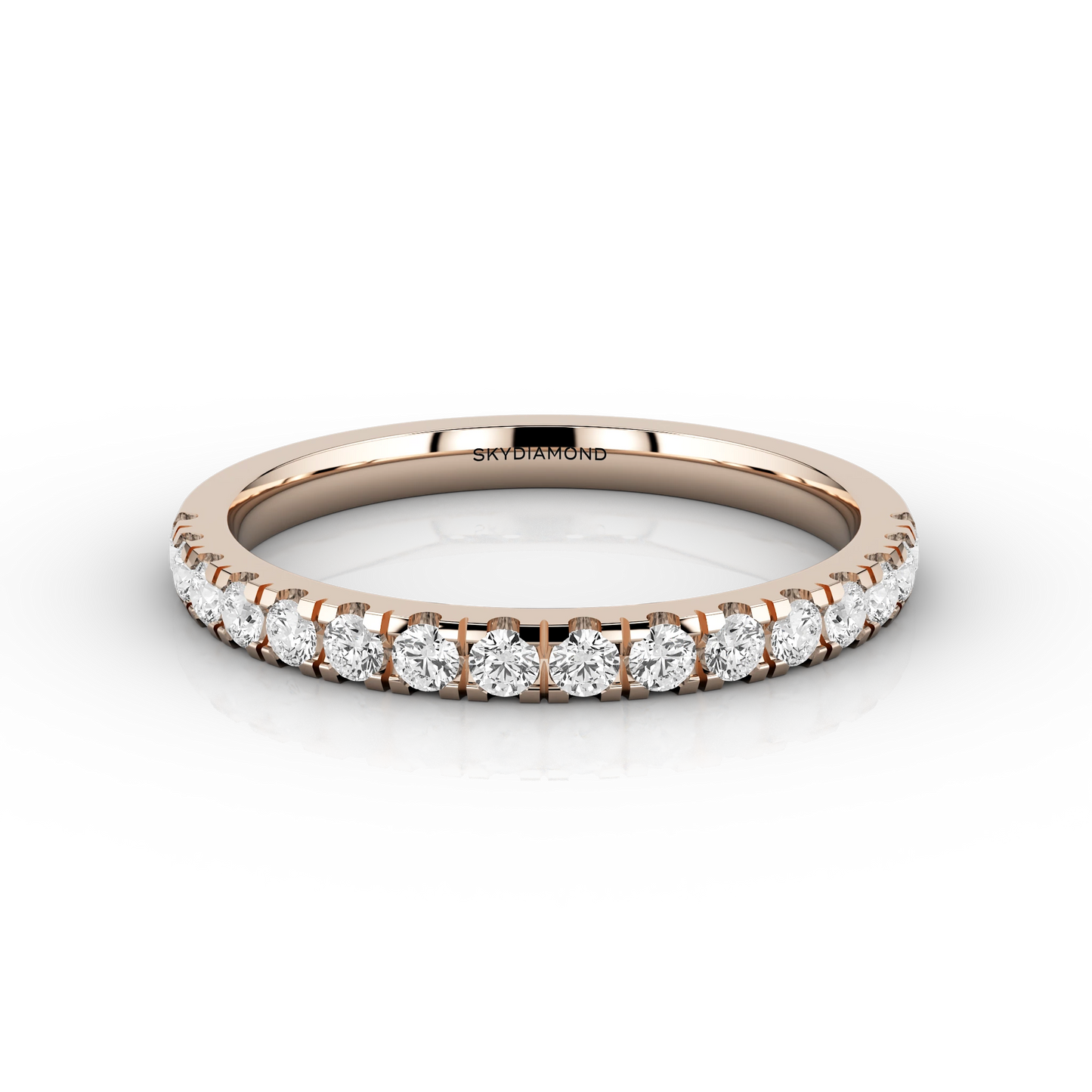 Medium Micro Set Half Eternity Ring in 18ct Rose Gold