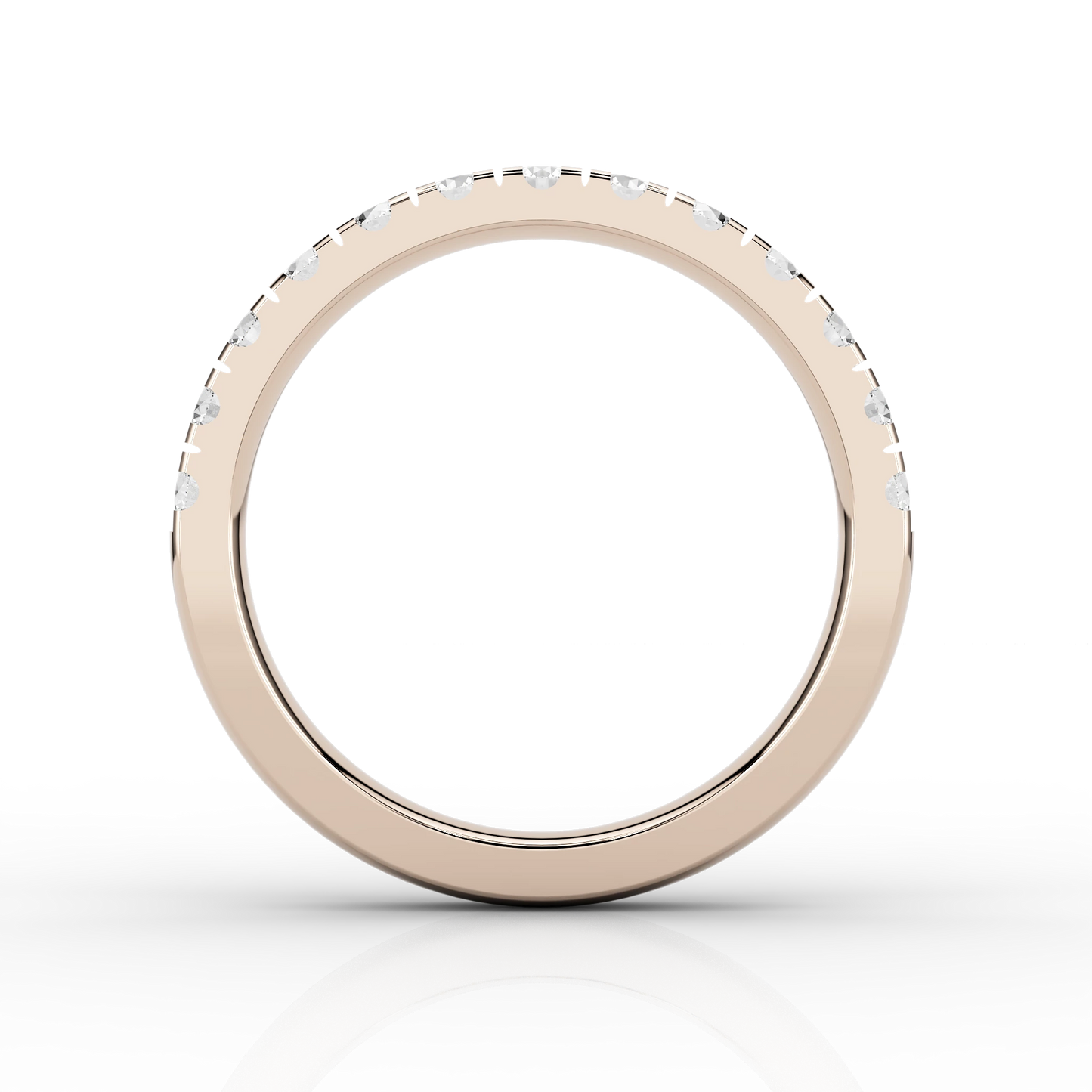 Medium Micro Set Half Eternity Ring in 18ct Rose Gold