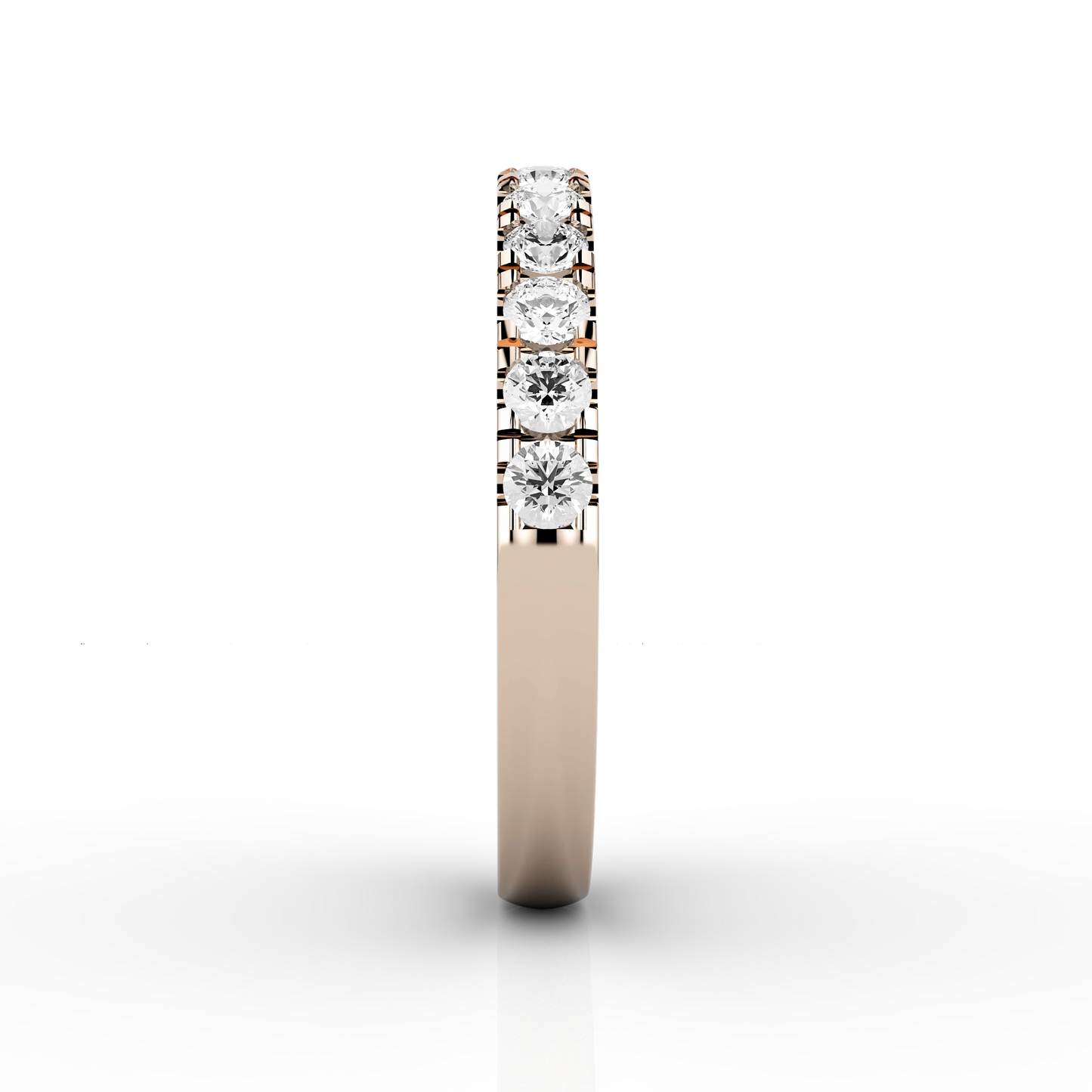 Medium Micro Set Half Eternity Ring in 18ct Rose Gold