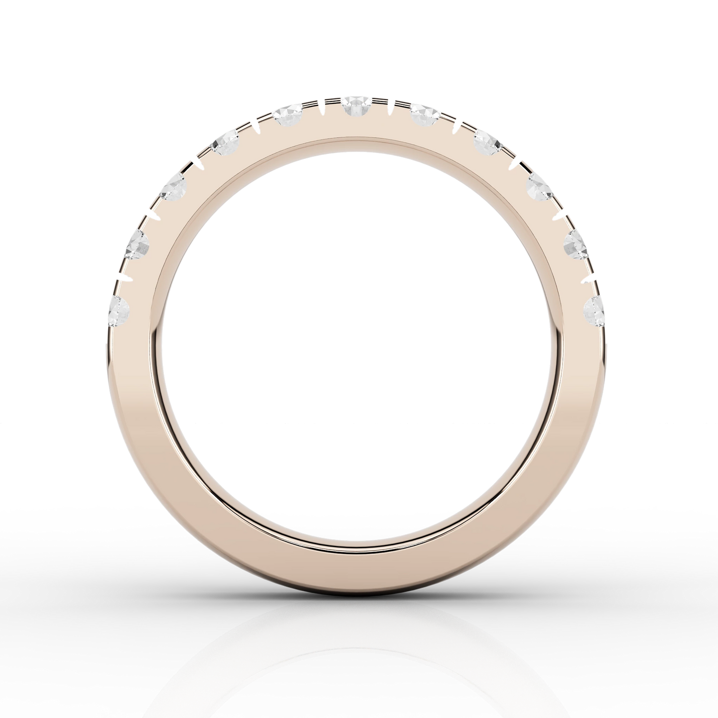 Wide Micro Set Half Eternity Ring in 18ct Rose Gold