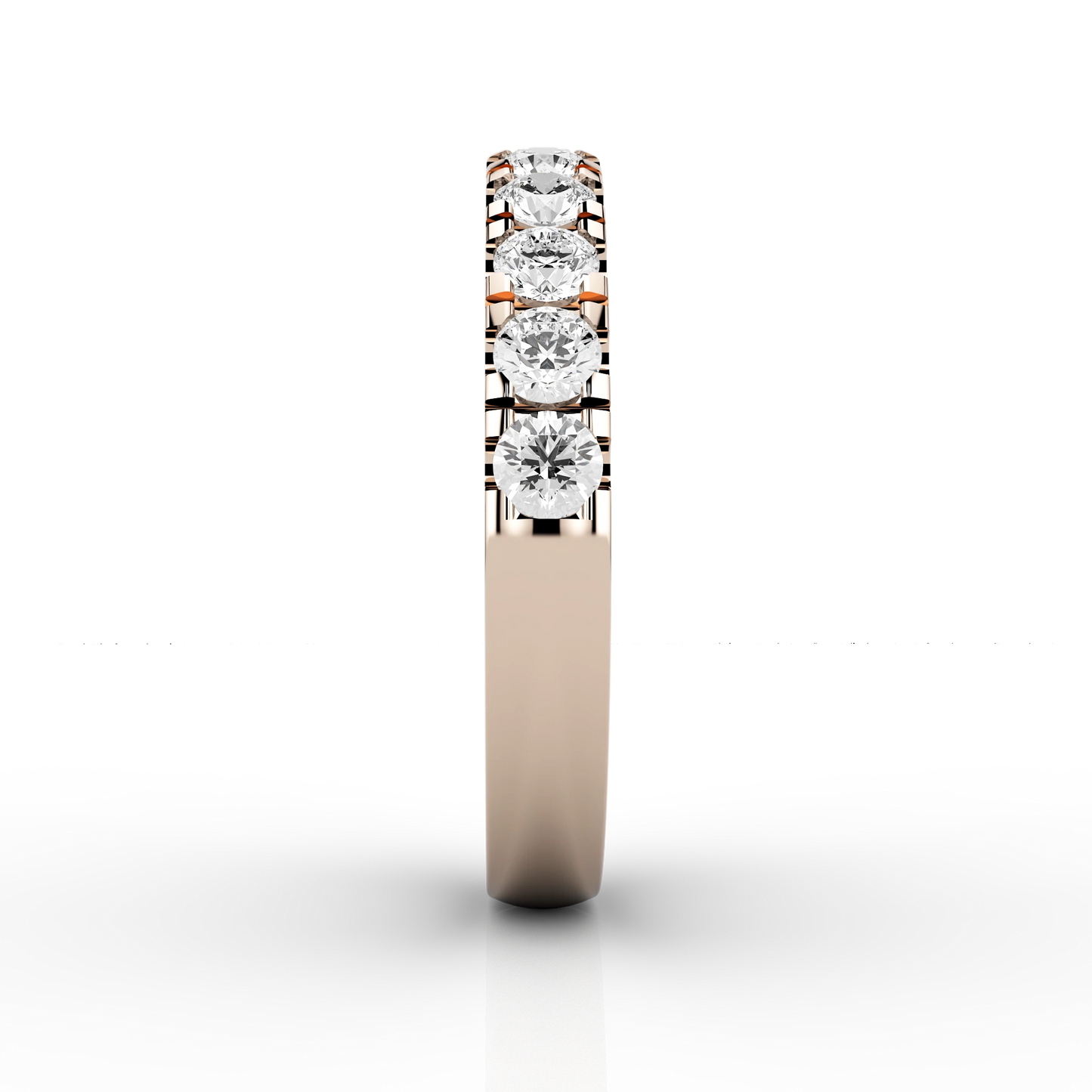Wide Micro Set Half Eternity Ring in 18ct Rose Gold