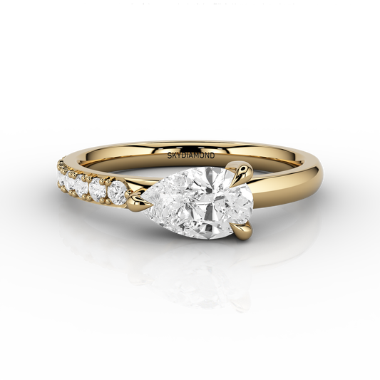Stilla 0.64ct Pear Solitaire Ring in 18ct Yellow Gold