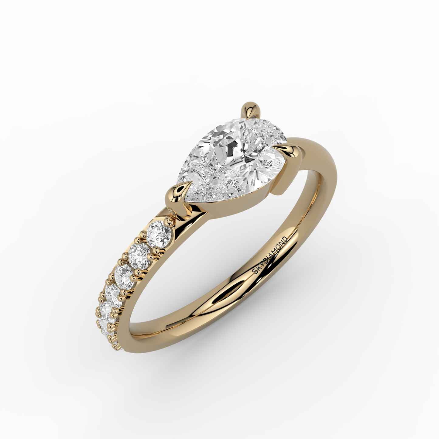 Stilla 0.64ct Pear Solitaire Ring in 18ct Yellow Gold