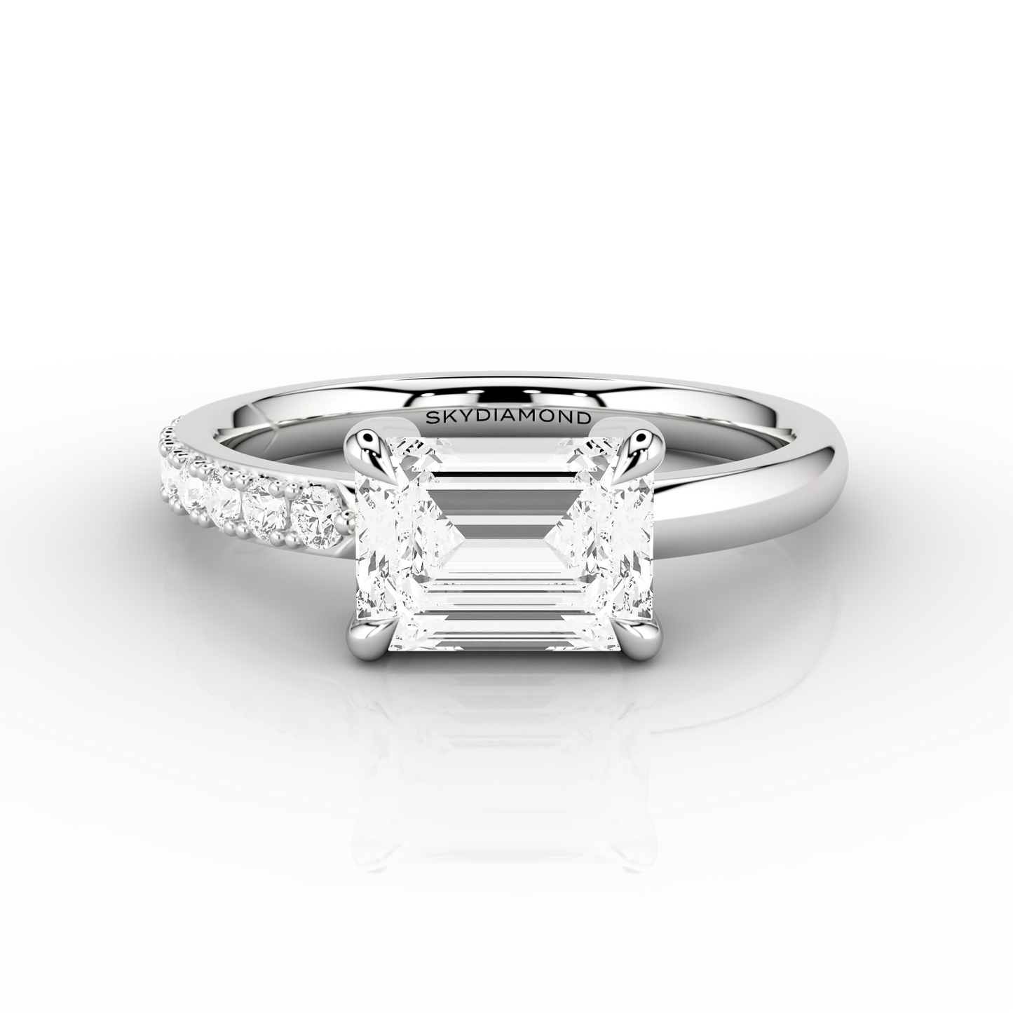 Stilla 0.70ct Emerald Engagement Ring In Platinum