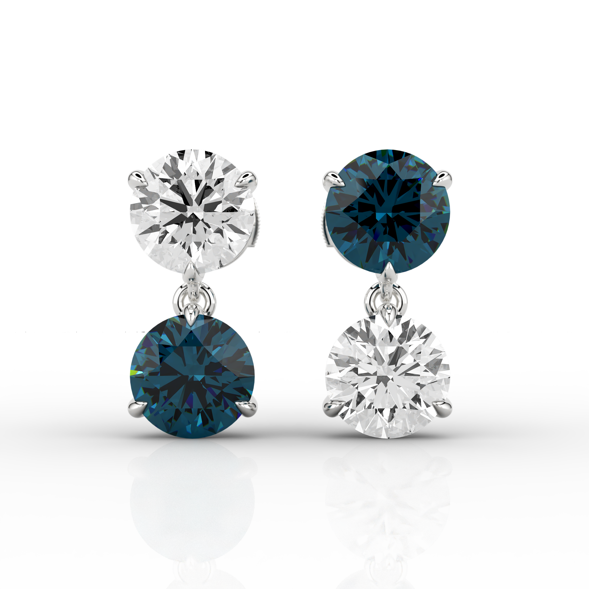 Nacelle Teal & Round Brilliant Drop Earrings