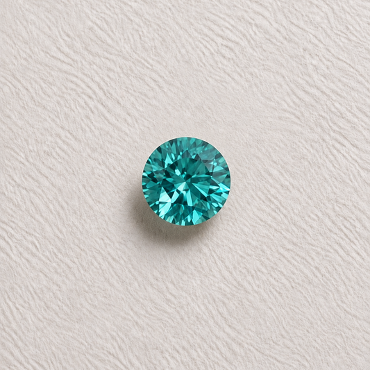 1.02ct Teal Round Brilliant Skydiamond