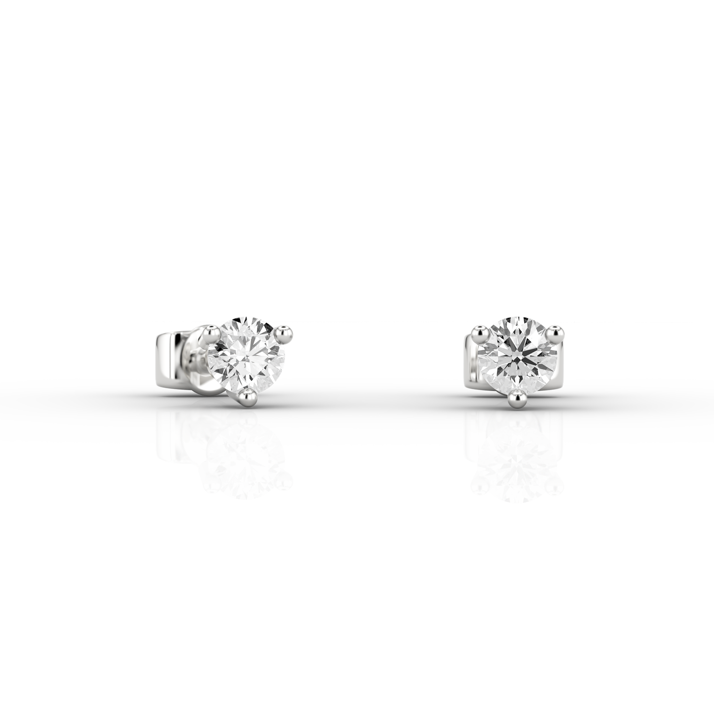 Classic 3 Claw 0.14ct Studs in 9ct White Gold