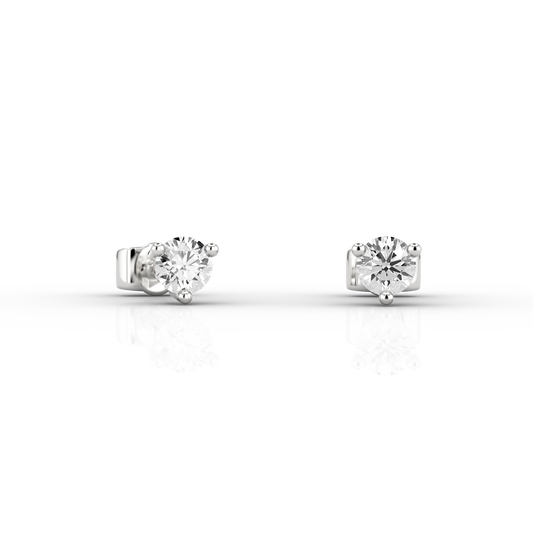 Classic 3 Claw 0.14ct Studs in 9ct White Gold