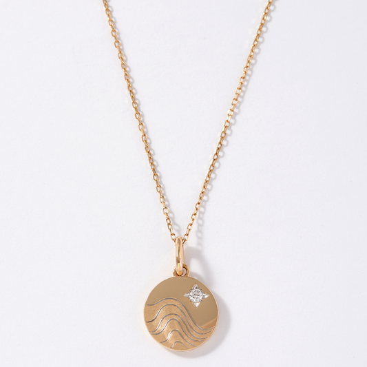 Elemental Water Pendant in 14ct Yellow Gold